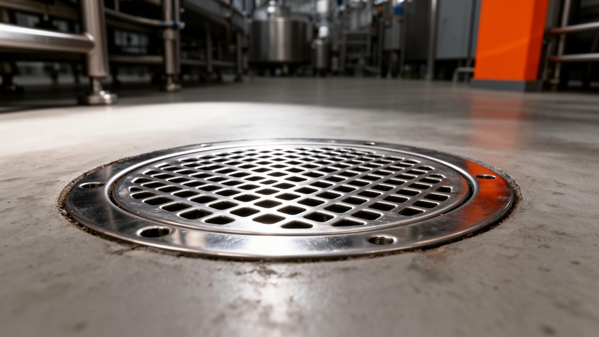 Ralo inox industrial premium instalado em planta de processamento